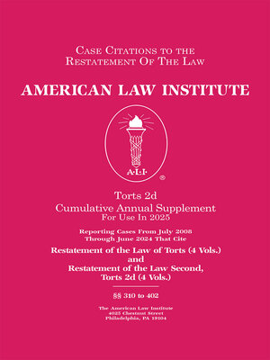 cover image of Restatement of the Law Second, Torts